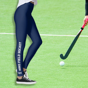 Legging Cor da escola do monograma do nome da equipe de