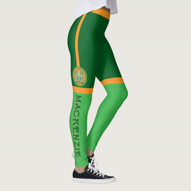 Legging Cor da LARANJA VERDE com MONOGRAM (Direita)