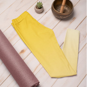 Legging Cor da Tendência do Ombre Leggens do Pastel Amarel