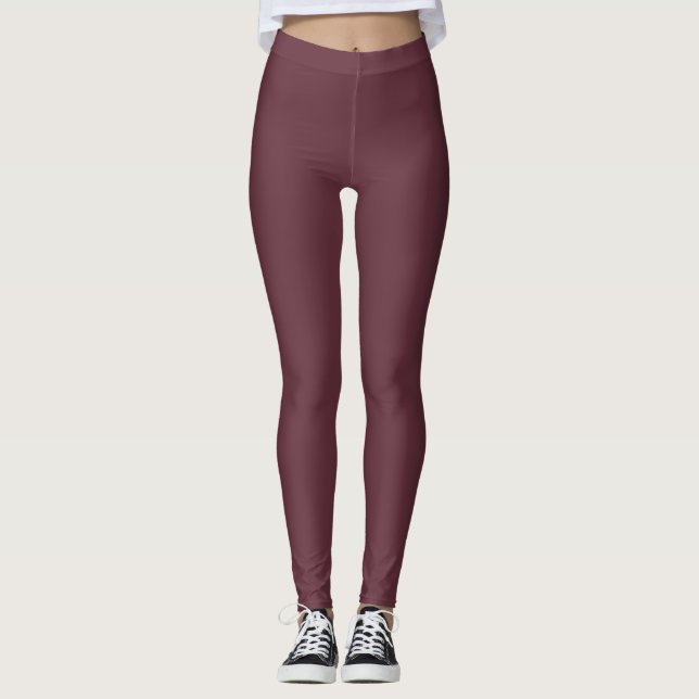 Legging Cor da Tendência do outono Vinho Vermelho Escuro S (Frente)