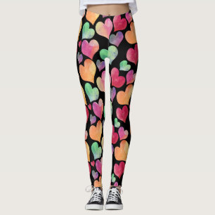Legging Cor d'água do coração Padrão de coração boni