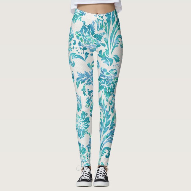Legging Cor damasco Azul Elegante (Frente)
