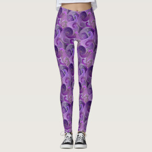 Legging Cor damasco de Paisley Roxo