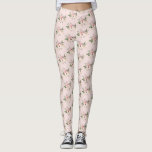 Legging Cor de água da vinheta rosa-Floral<br><div class="desc">Cor de água da safra rosa-floral. Parte de uma coleção.</div>