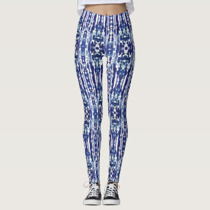 Legging Cor-de-água Escuro Escuro Escuro-Escuro shibori p