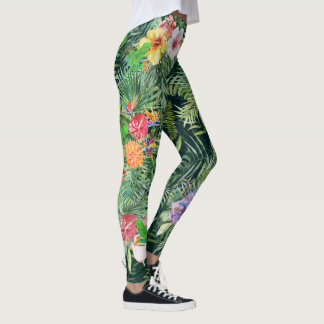 Legging Cor de Água Tropical Sapo de Árvore Verde Vermelha