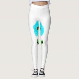 Legging Cor de água verde azul adicione seu nome ao texto 