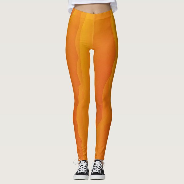 Legging Cor de Laranja | Zazzle_Growth. (Frente)