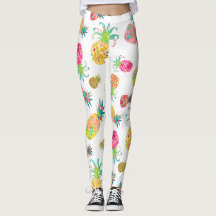 Legging Cor de PixDezines Aloha Pineapples/DIY Bckgrnd