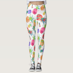 Legging Cor de PixDezines Aloha Pineapples/DIY Bckgrnd