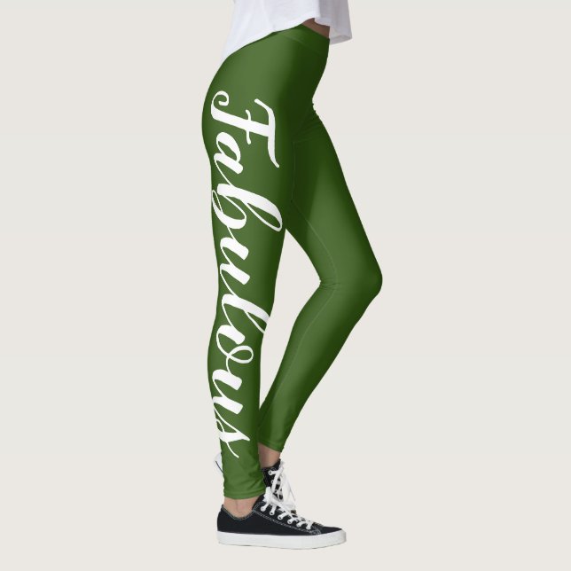 Legging Cor de rosa e branco fabuloso (ou alterar texto/co (Direita)