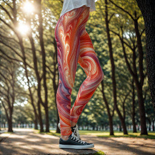 Legging Cor-de-rosa e salmão Abstrato moderno