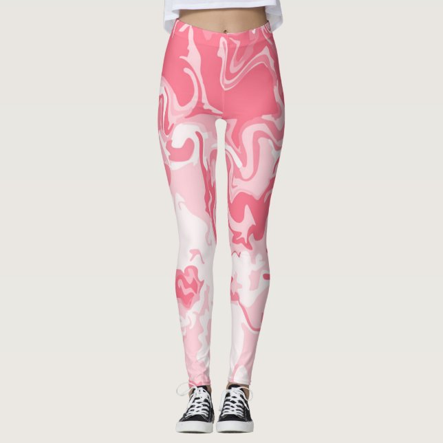 Legging Cor-de-rosa marmoreado (Frente)