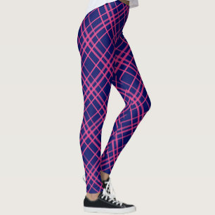 Legging Cor-de-rosa no Design de padrão de Xadrez do Tarta