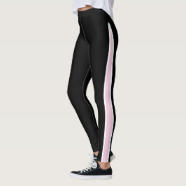 Legging Cor-De-Rosa Preta E Branco