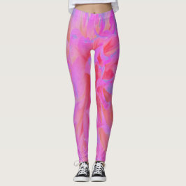 Legging Cor-de-rosa-quente elegante e Dália decorativa mag