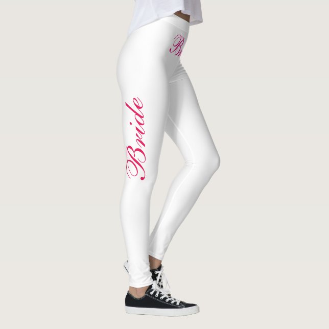 Legging cor-de-rosa sobre branco (Direita)