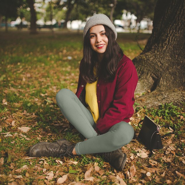 Legging Cor de Tendência Desligado Cinza Verde (Criador carregado)