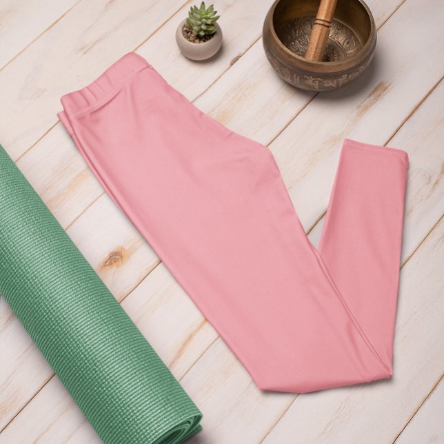 Legging Cor de Tendência Rosa Melancia Sólido (Criador carregado)