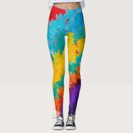 Legging Cor de tinta de festa salpicos coloridos