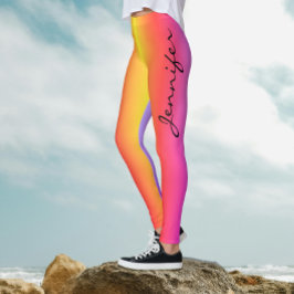 Legging Cor Desportiva Feminina Colorida Moderna Gradiente