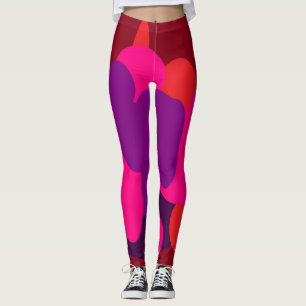 Legging Cor do pau rosa-rosa e púrpura e vinho de uva