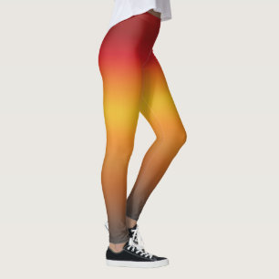 Legging Cor do Sol Gradiente Vibrante Vermelho Amarelo Ver