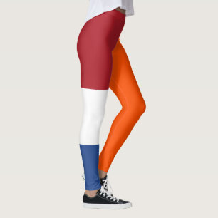 Legging Cor dos Sinalizadores Laranja Azul-Branco Holandês