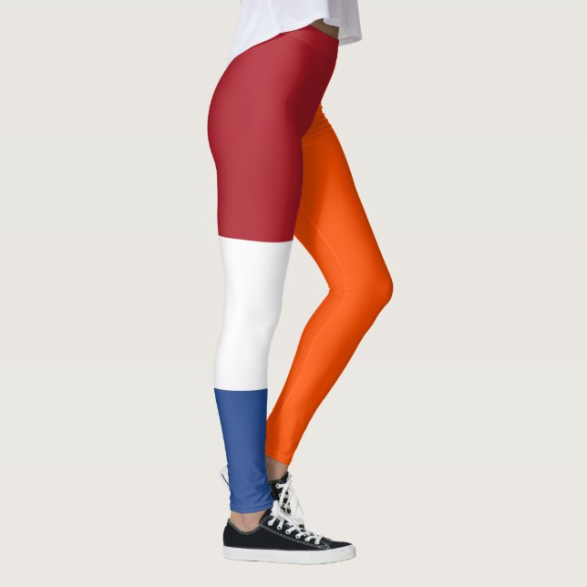 Legging Cor dos Sinalizadores Laranja Azul-Branco Holandês (Direita)