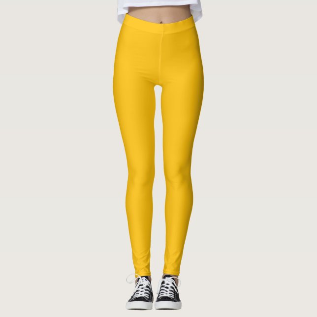 Legging Cor Laranja Amarelo Sólido (Frente)