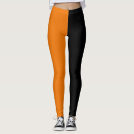 Legging Cor Laranja Preta Duas Pontas