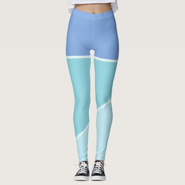 Legging Cor monocromática do gradiente de na moda azul-céu (Frente)