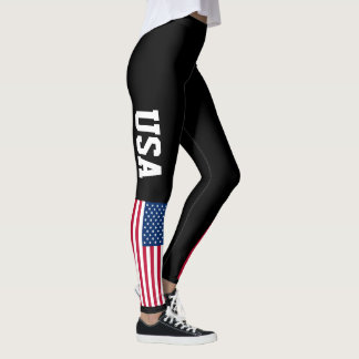 Legging Cor personalizada de bandeira americana patriótica