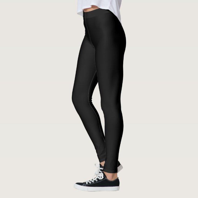 Legging Cor plana fina preta (Esquerda)