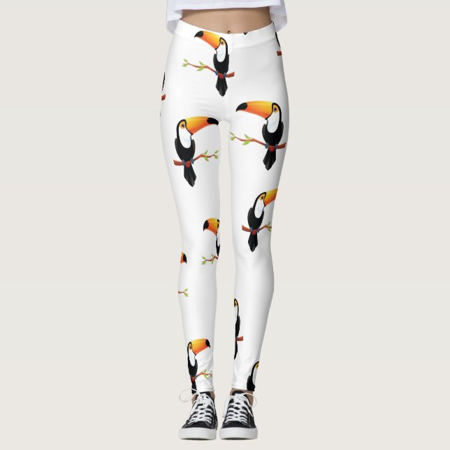 Legging Cor Preta de Swainson Toucan (Frente)