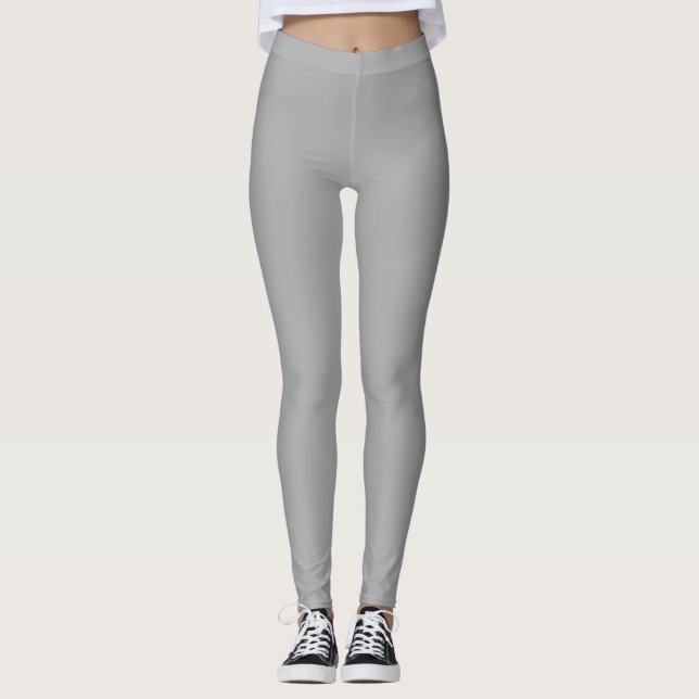 Legging Cor Preta Escura Sólida Simples (Frente)