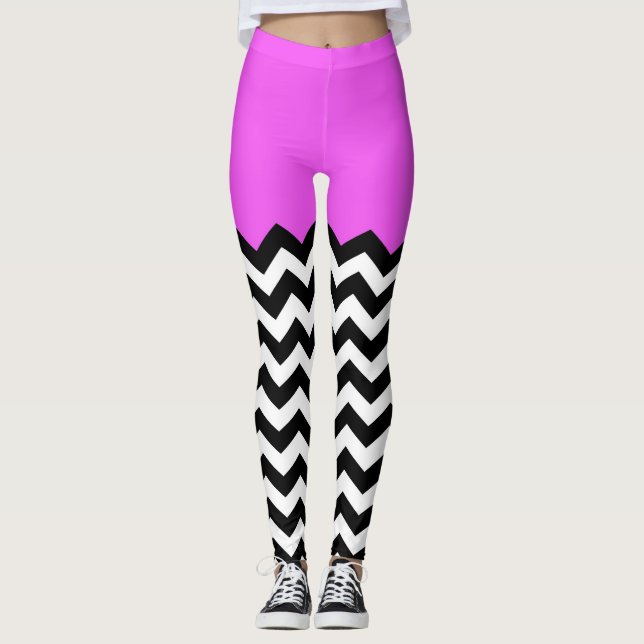 Legging Cor que obstrui o teste padrão de Chevron (Frente)