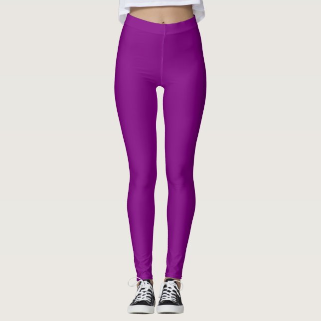 Legging Cor Roxa Sólida Simples (Frente)