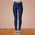 Legging Cor Sólida Azul do Marinho da Meia-Noite<br><div class="desc">Cor Sólida Azul do Marinho da Meia-Noite</div>
