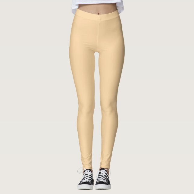 Legging Cor Sólida Champagne Profundo Simples (Frente)