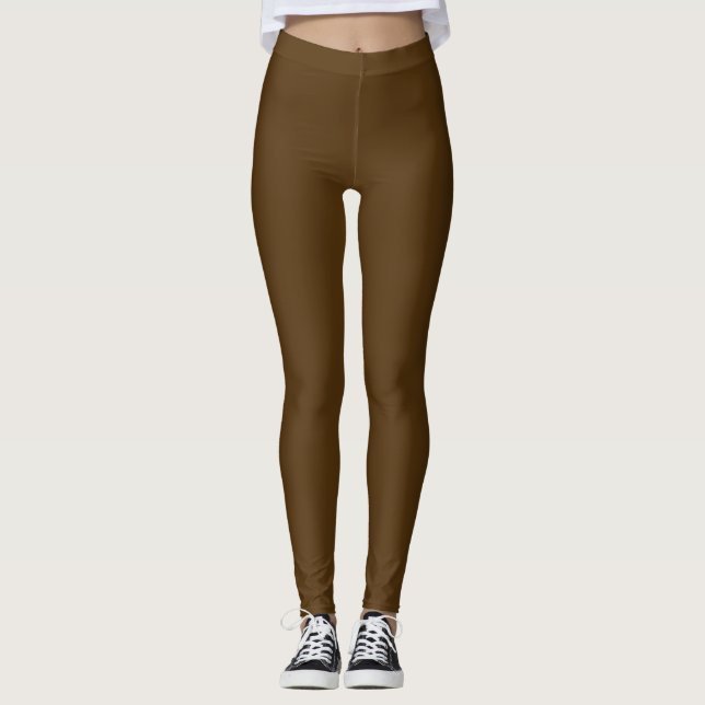 Legging Cor sólida chocolate escuro castanho (Frente)