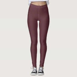 Legging Cor Sólida do Maroon Profundo