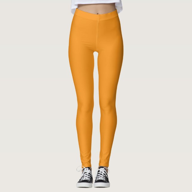 Legging Cor Sólida Laranja (Frente)
