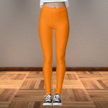 Legging Cor Sólida Laranja de Segurança<br><div class="desc">Cor Sólida Laranja de Segurança</div>