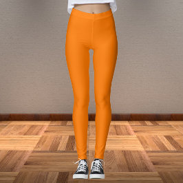 Legging Cor Sólida Laranja de Segurança