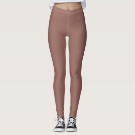 Legging Cor Sólida Marrom Escuro Simples