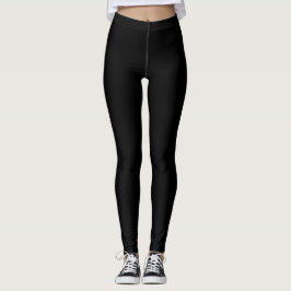Legging Cor Sólida Preta Simples