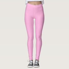 Legging Cor Sólida Rosa-Quente Clara