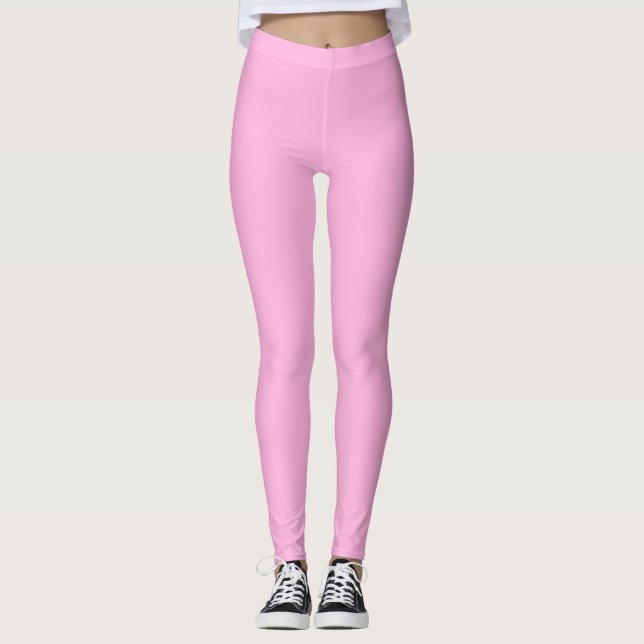Legging Cor Sólida Rosa-Quente Clara (Frente)