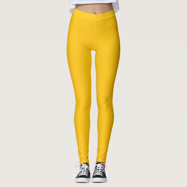 Legging Cor Sólida Simples Girassol (Frente)